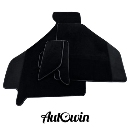 AutoWin Black Floor Mats for Ferrari F355 (1994-1999) with Alcantara Leather