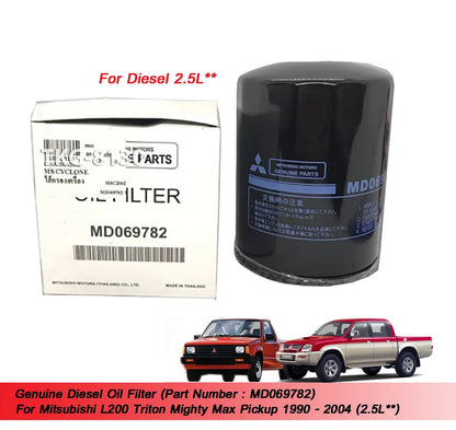 2 x Diesel Oil Filters for Mitsubishi L200 Triton Ute(1990-2004)