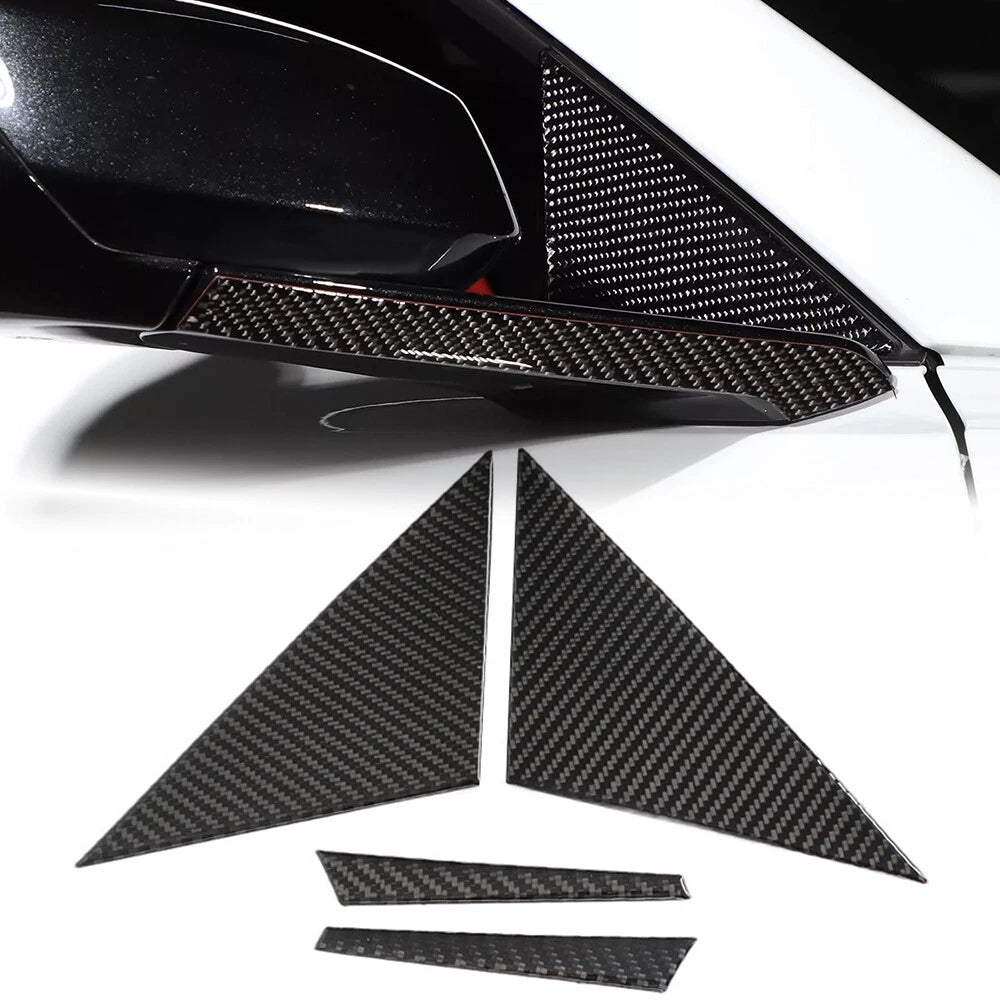 A Pillar Front Triangle Trim Cover Carbon Fiber for Corvette C8 (2020-2024)