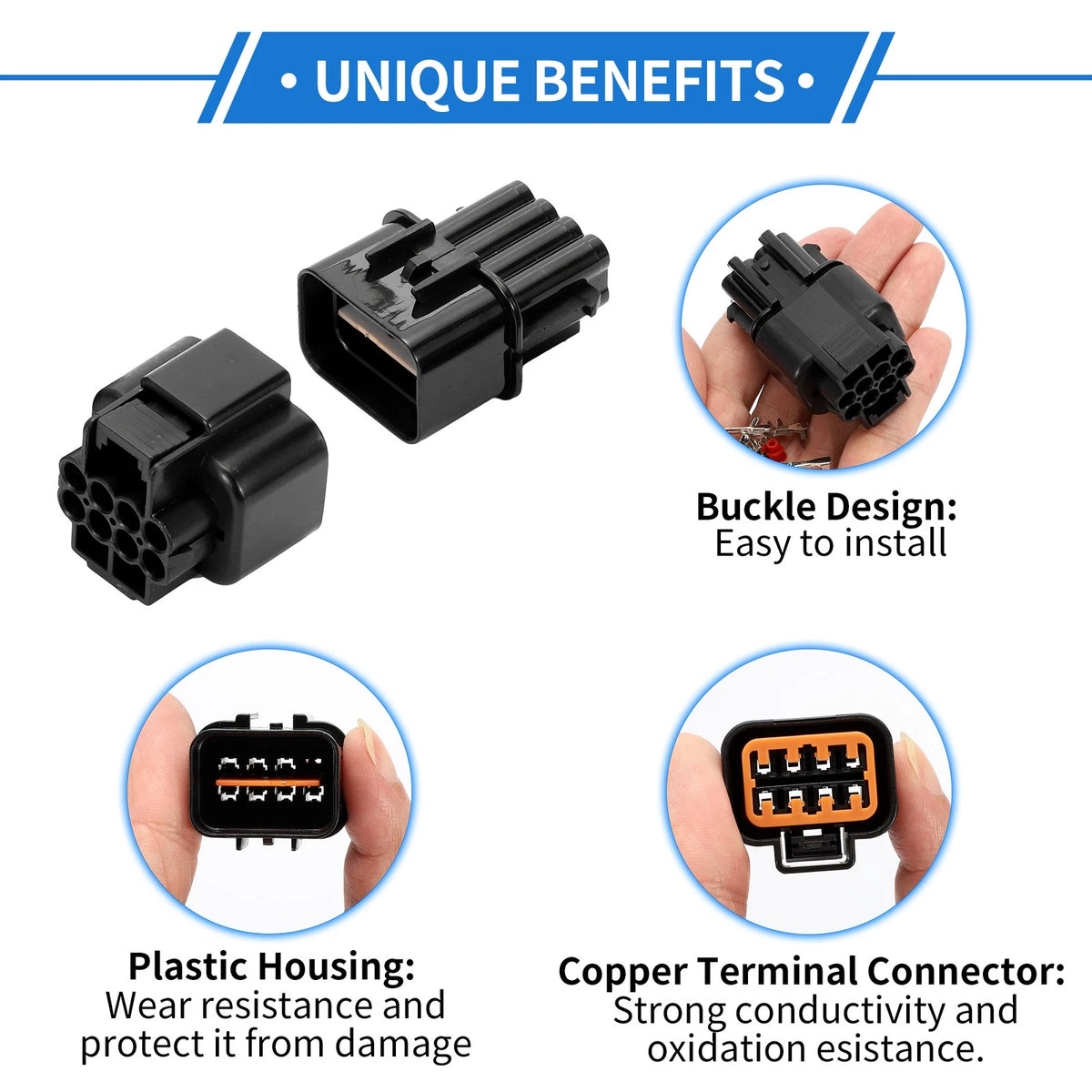 8 Pin Front Headlight Connector Plug for Hyundai, Kia
