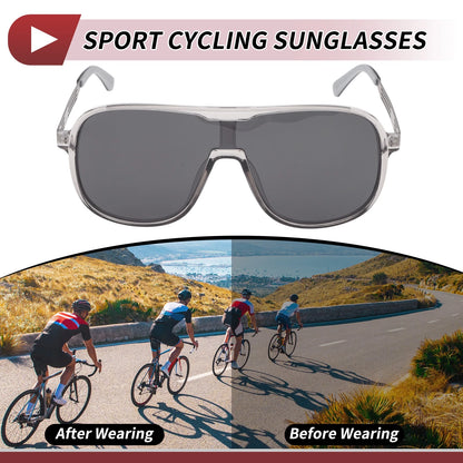 1 x Set Motorcycle Riding Goggles Black Lens Bright Gray Gray Frame UV400
