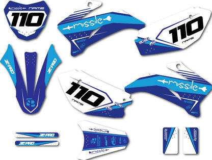 Custom Graphics Kit Missile Style Decals for Yamaha TTR 110 (2008-2023)