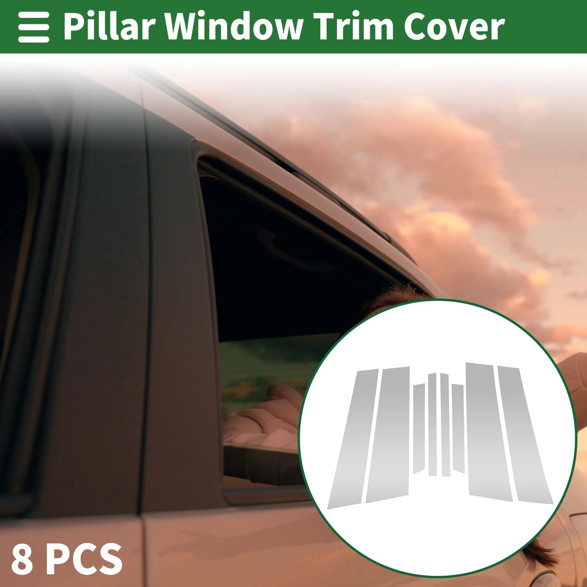 8 Pcs Door Pillar Window Trim for BMW X4 (2019-2024) Silver Tone
