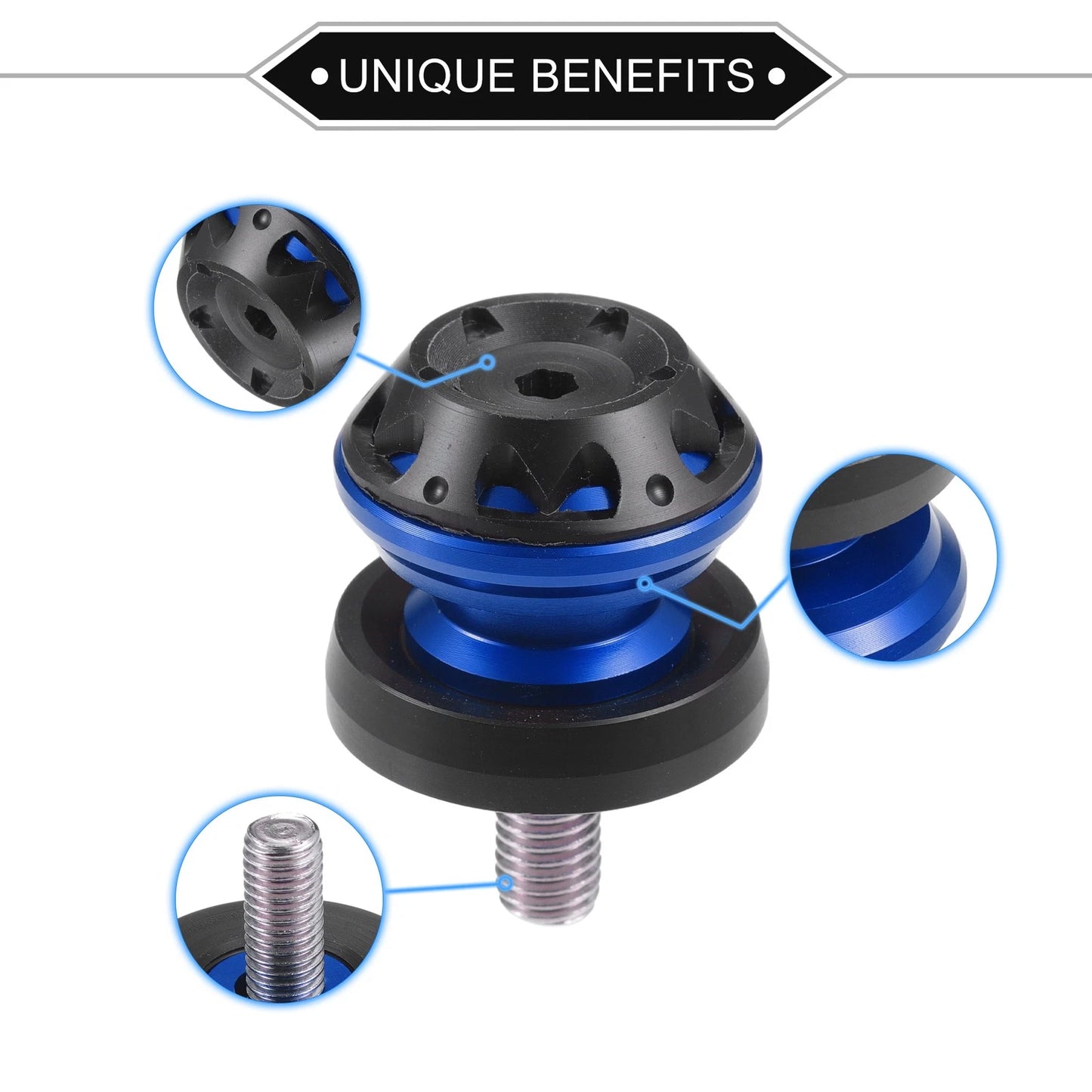 Pair Swingarm Spool 10mm CNC Swing Arm Sliders Stand Blue for Motorbike