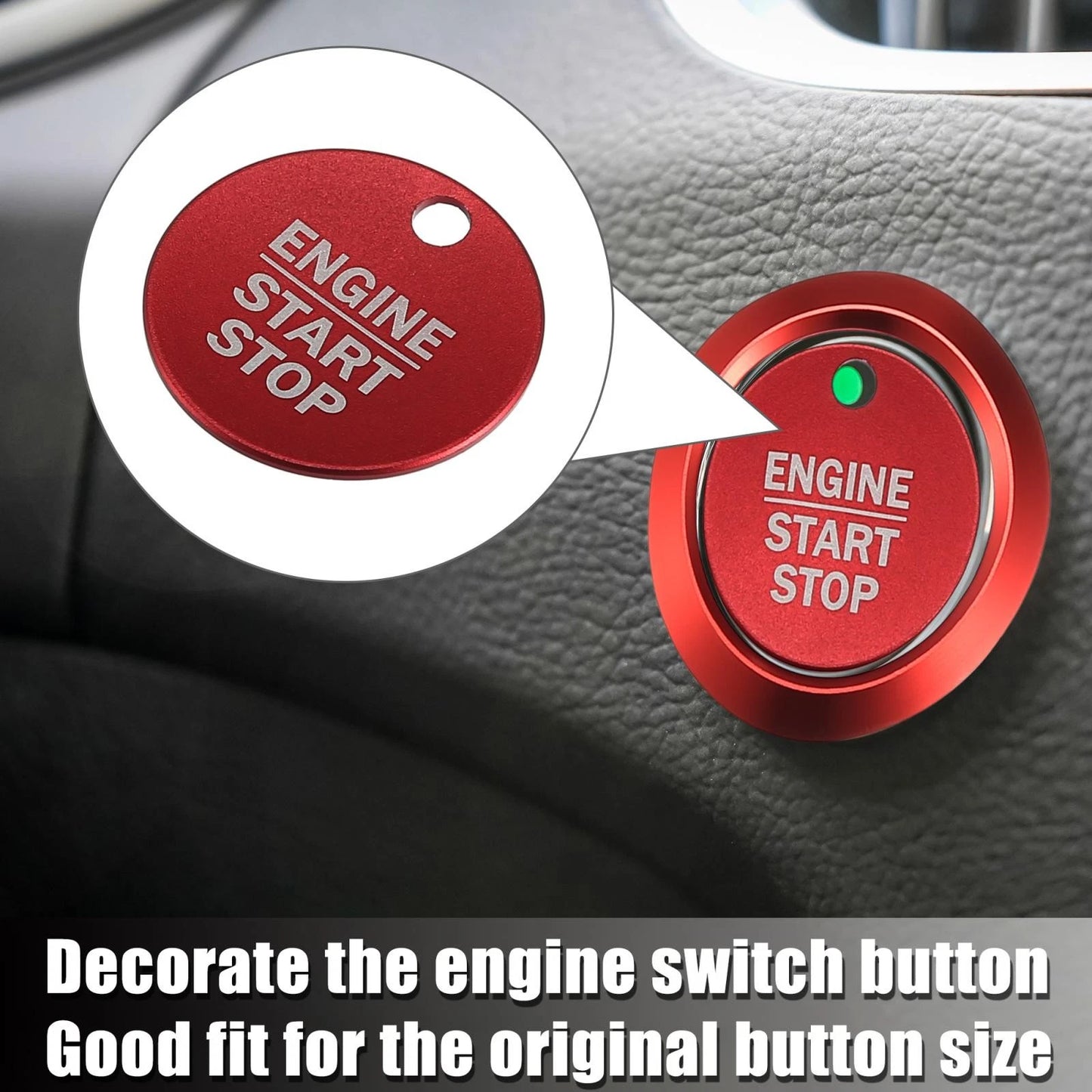 Engine Start Stop Button Cover Kit for Ford F-150 (2016-2021) - Red