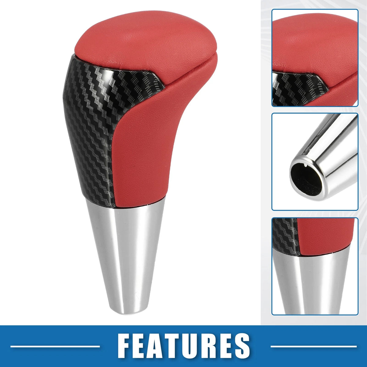 Carbon Fiber Gear Shift Knob for Toyota (Unpunched, Red)