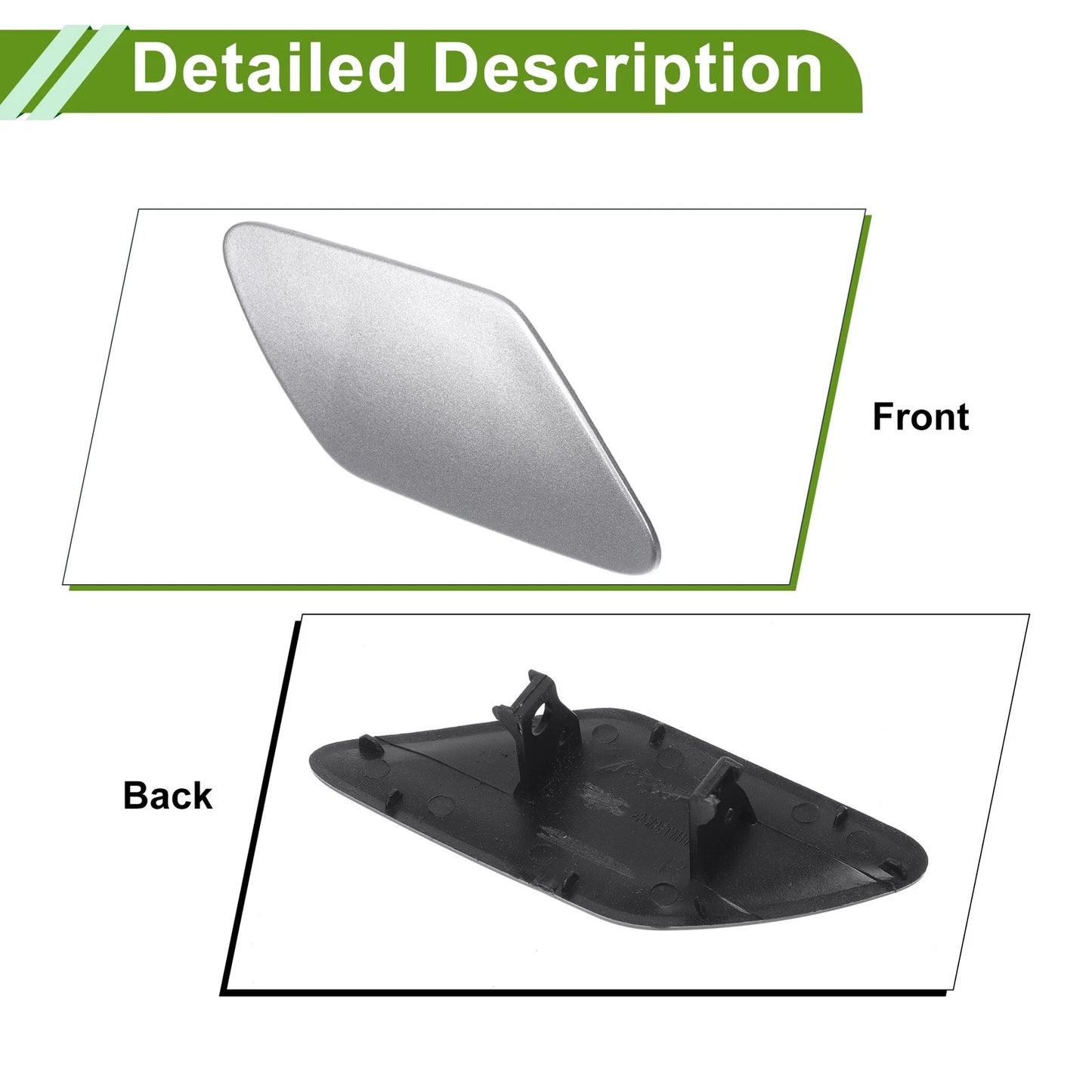 Right Washer Nozzle Cover Cap Silvertone for Porsche Cayenne