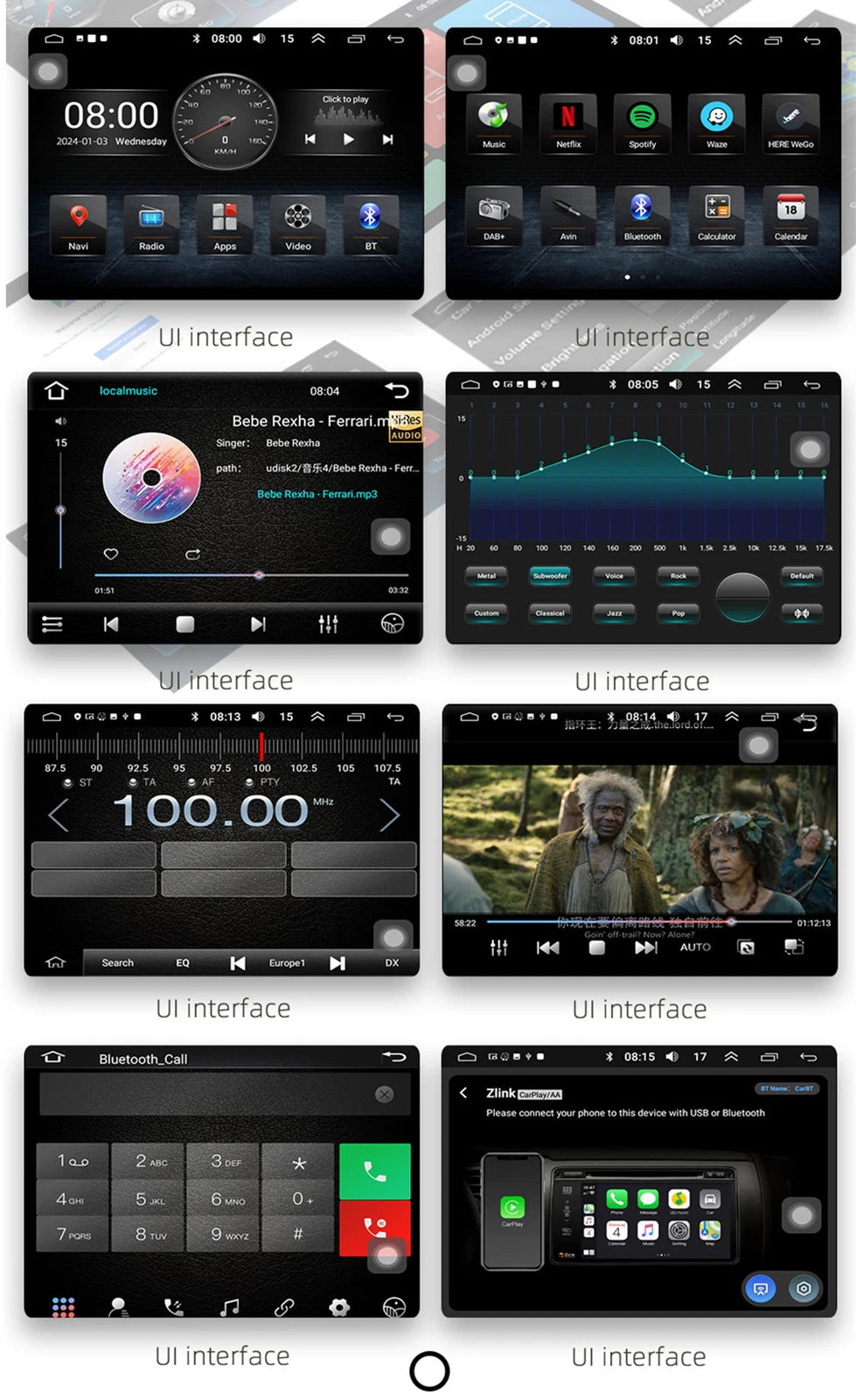 8.4" CarPlay Android Auto Radio Stereo NAV GPS for Dodge Charger Challenger