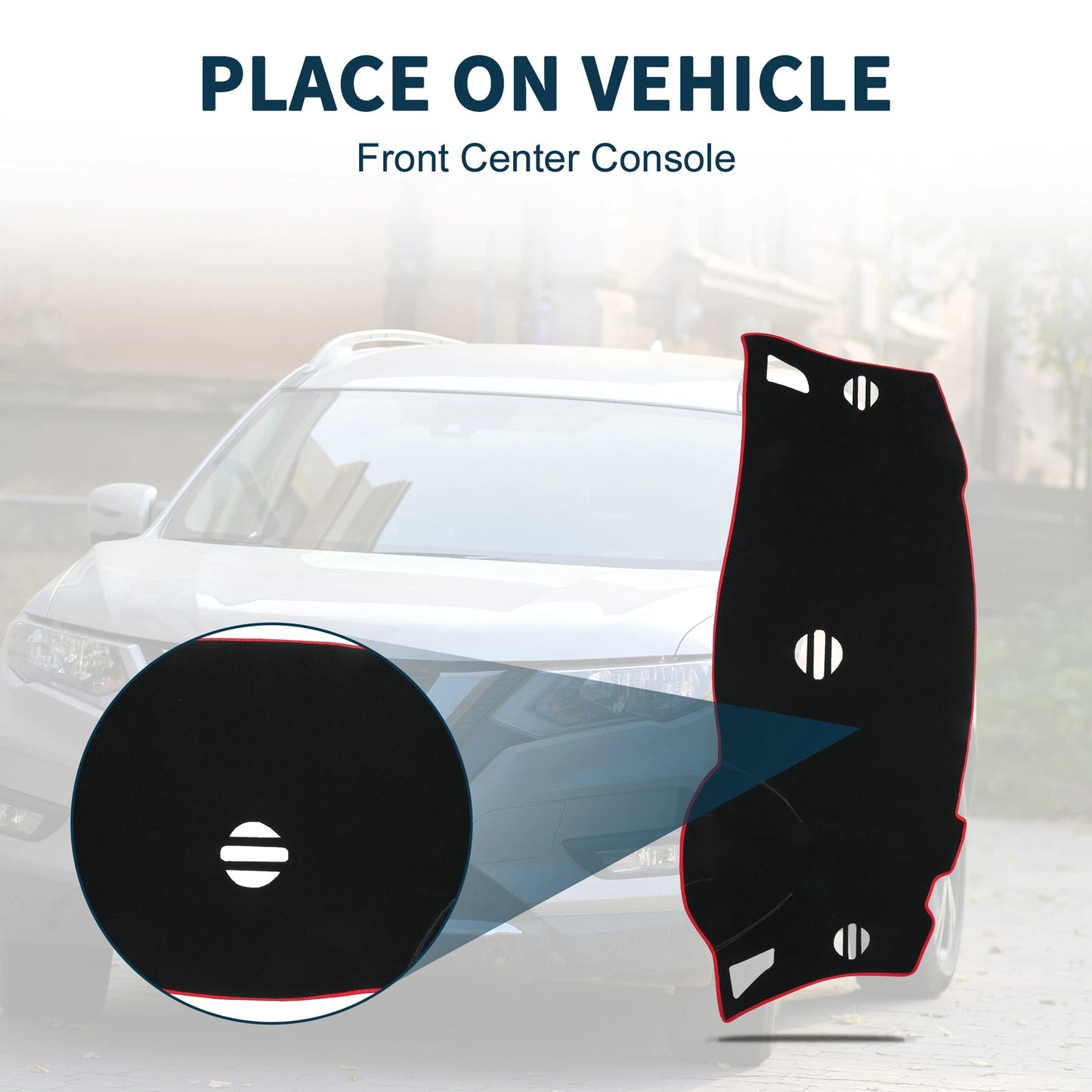 Dashboard Cover Mat for Nissan Elgrand E52 (2010-2024) Black Red 1 Set