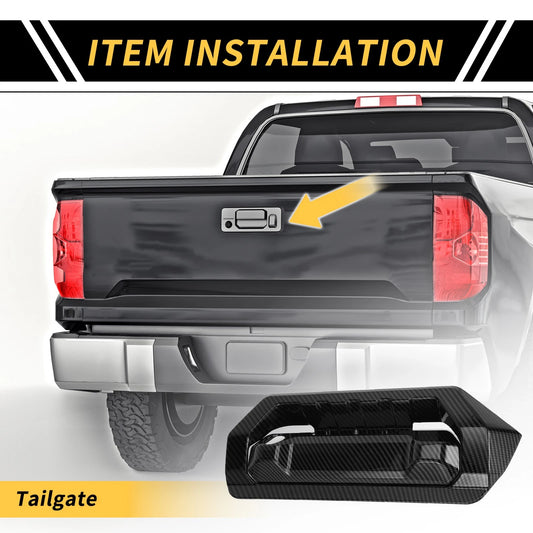 Carbon Fiber Pattern Rear Handle Bezel Trim for Toyota Tundra (2022–2024)