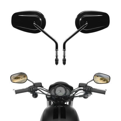 Black Teardrop Rearview Mirrors for Harley Softail Deluxe Fat Boy Dyna FXDL