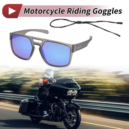 Set Motorcycle Goggles Blue Lens Gray Frame Triacetyl Cellulose for Motorcycle