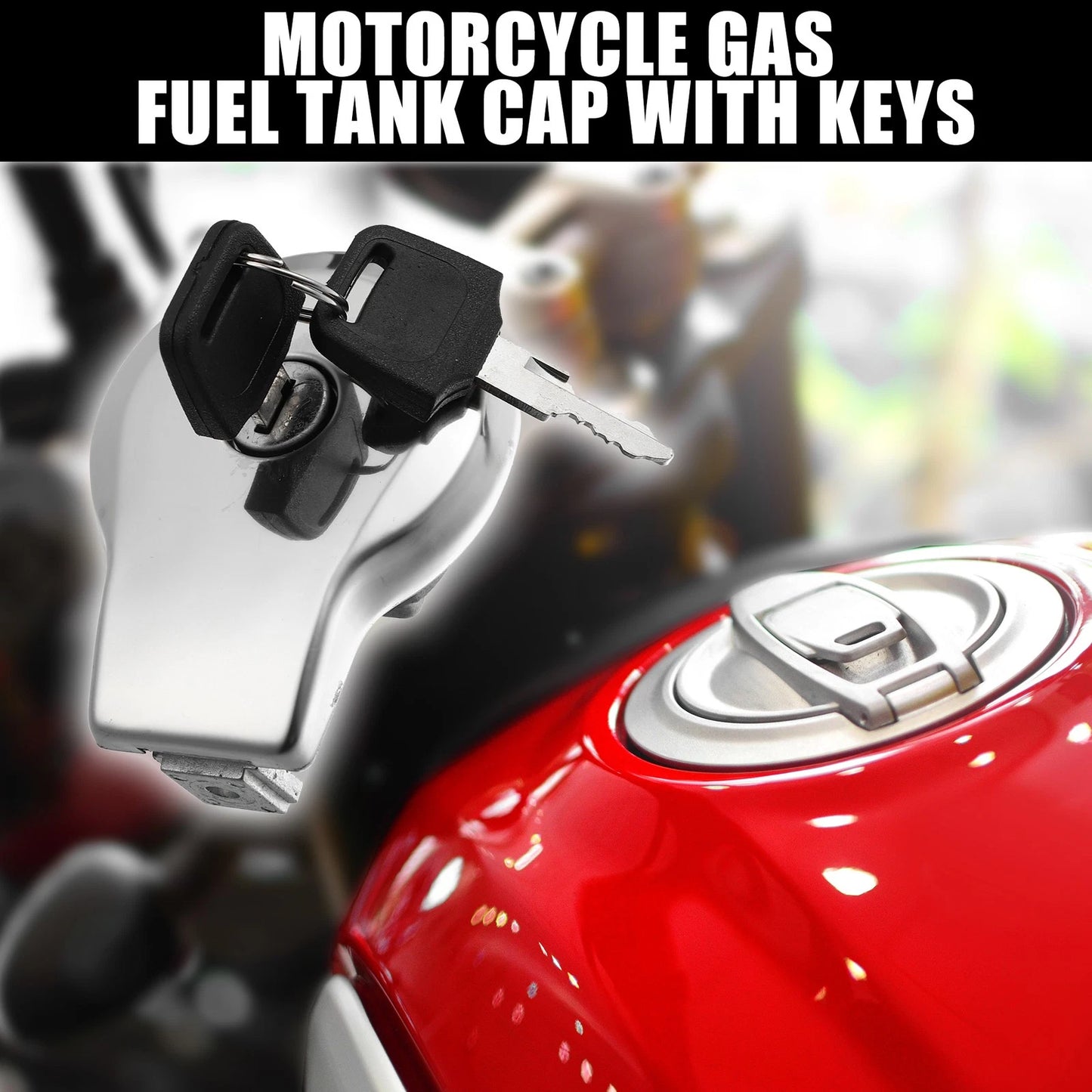 Gas Tank Cover 1 Set Locking Fuel Tank Cap with Keys for Yamaha