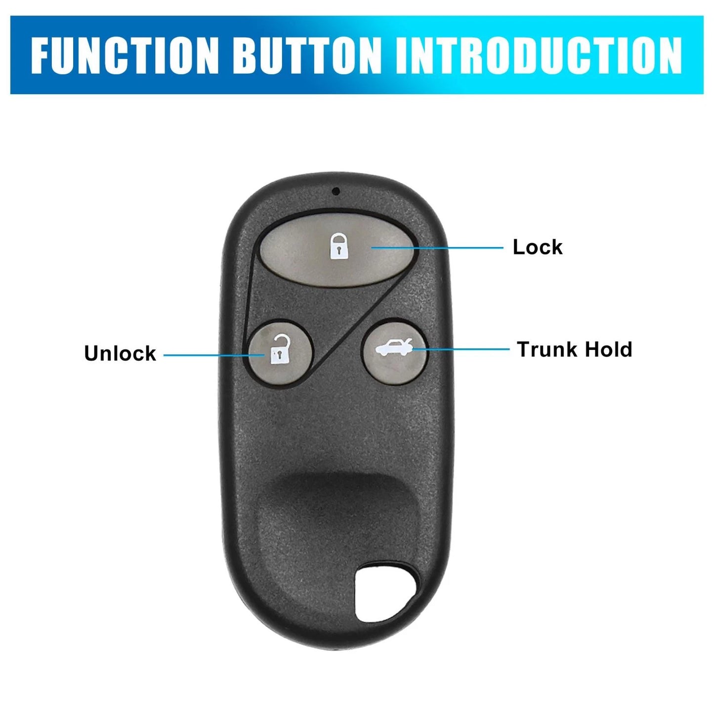 Car Remote Key Fob Case Shell for Honda Civic CRV Accord 3 Button (2001-2023)