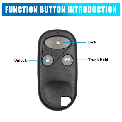 Car Remote Key Fob Case Shell for Honda Civic CRV Accord 3 Button (2001-2023)