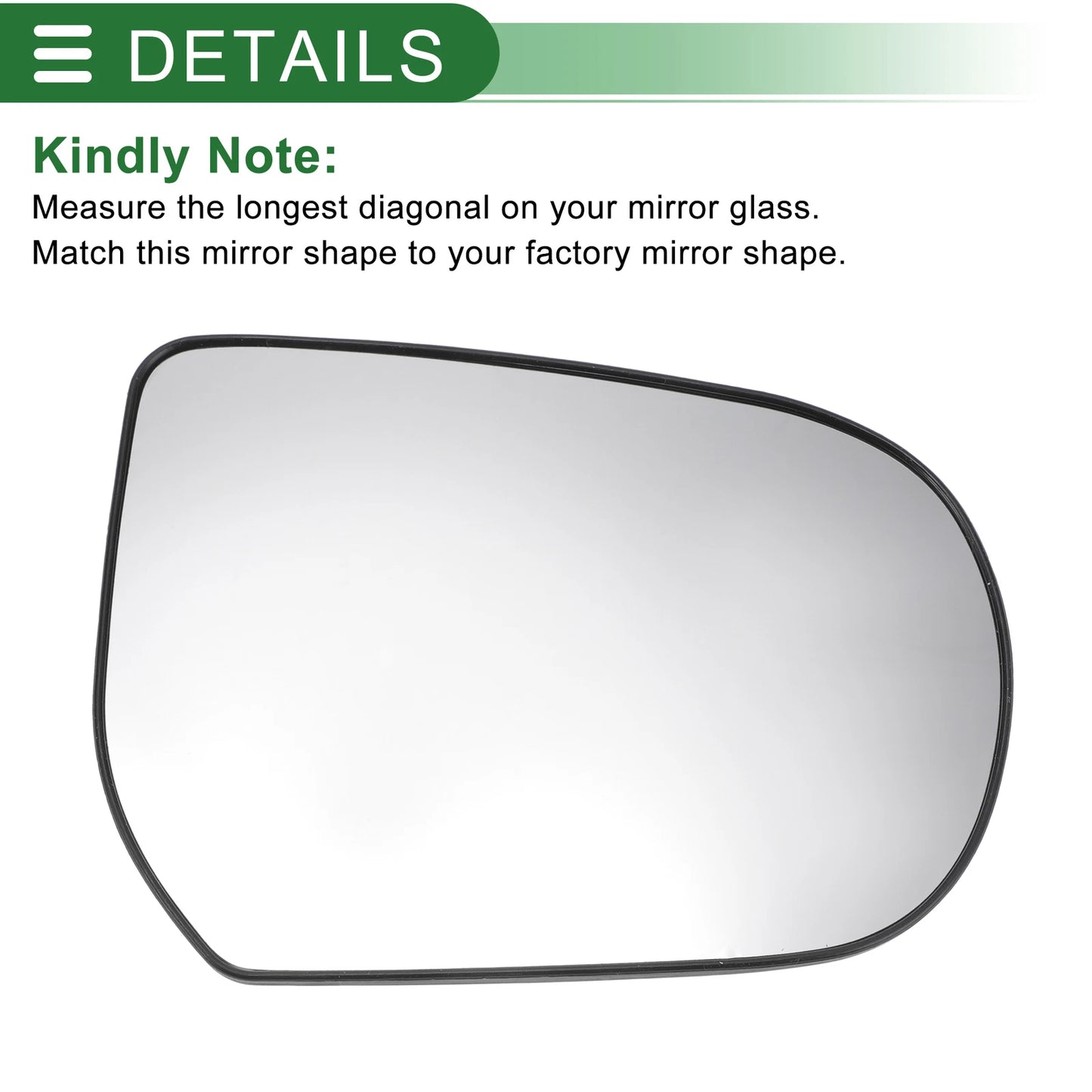 Right Side White Heated Mirror Glass for Ford Maverick (2000-2006)