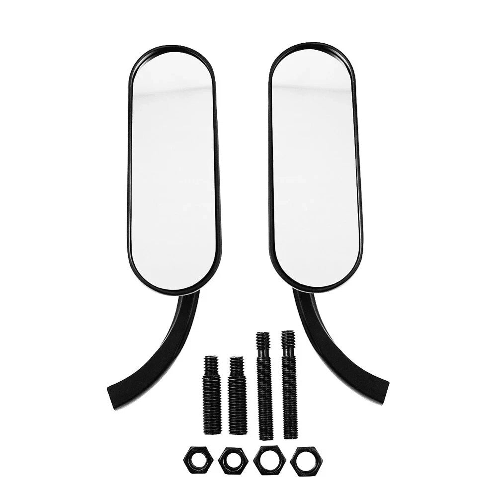 Black Mini Oval Rear View Side Mirrors for Harley V Rod (2002-2017)
