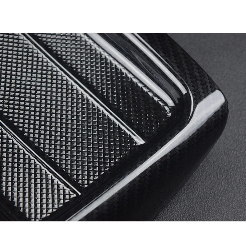 Carbon Fiber Look Rear Armrest Cover Trim Fit for Benz E-Class W213 2016-2018