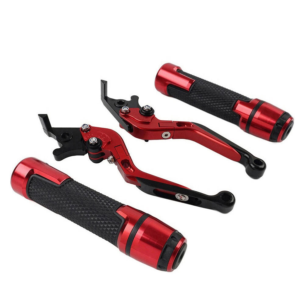 Red Extendable Brake Clutch Levers Grip Set for Suzuki GSXR1000 (2001-2023)