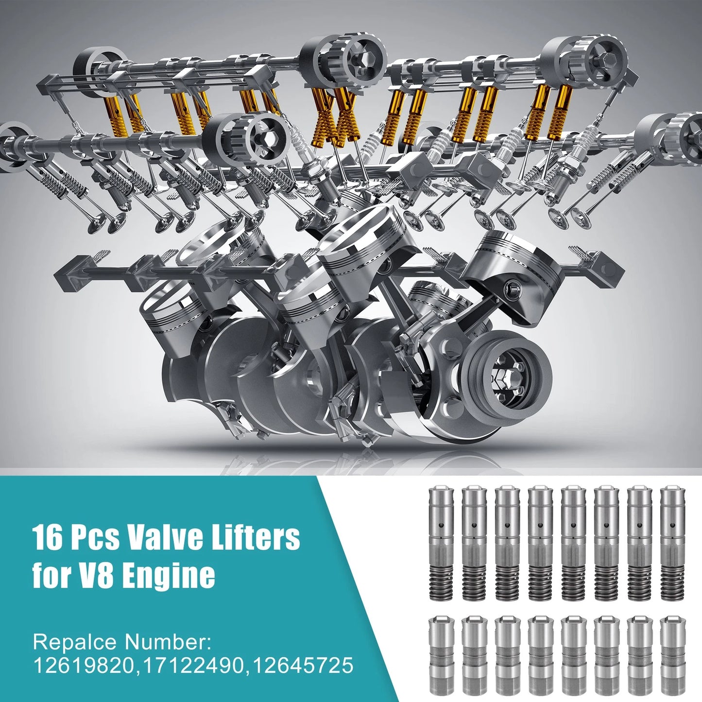 Set Hydraulic Roller Lifters for Chevy Engine