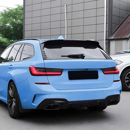 2 x Gloss Black Rear Window Spoiler Lip Covers for BMW 3 Series (2019-2024)