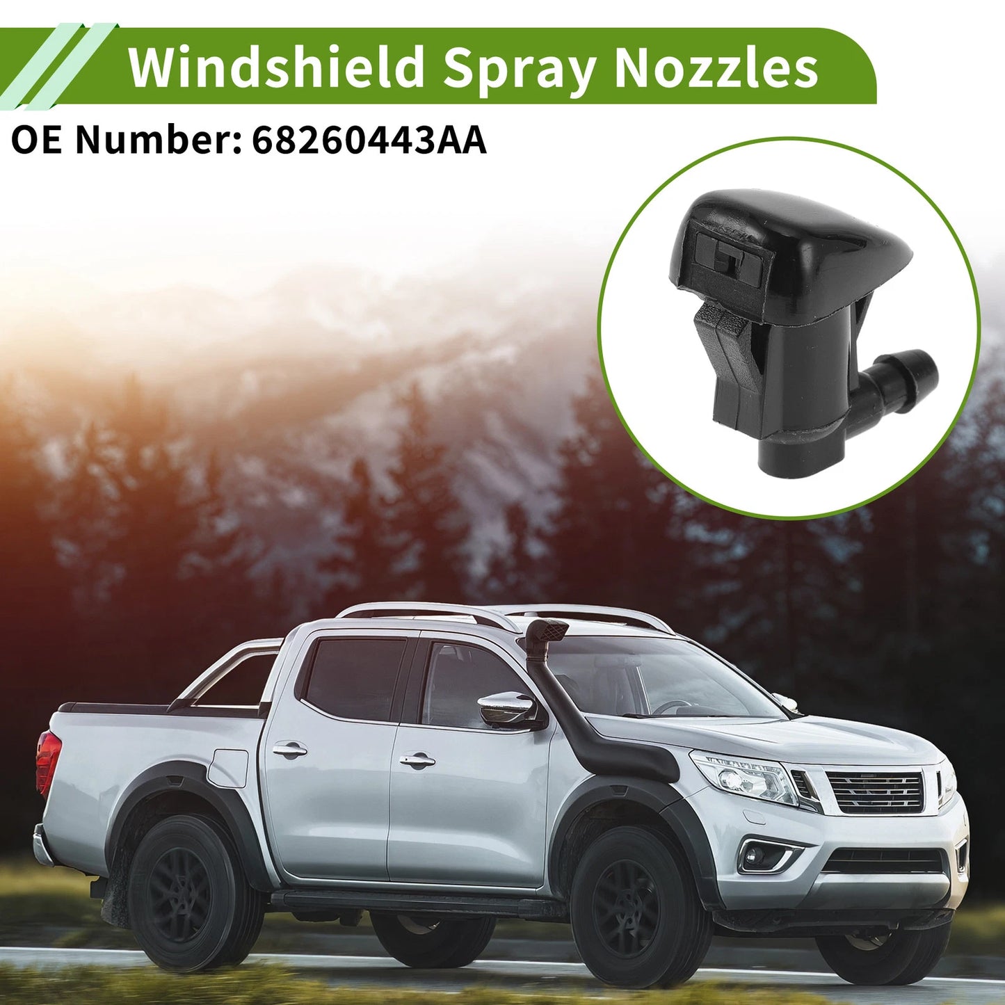Windshield Washer Nozzle & Hose Connector for Jeep (2018-2023)