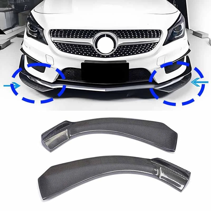 Real Carbon Fiber Front Bumper Side Lip Splitter for Benz CLA W117 2013-2016