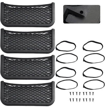 4PCS Elastic Car Storage for RV/Truck/Boat Trunk with Screws/Straps