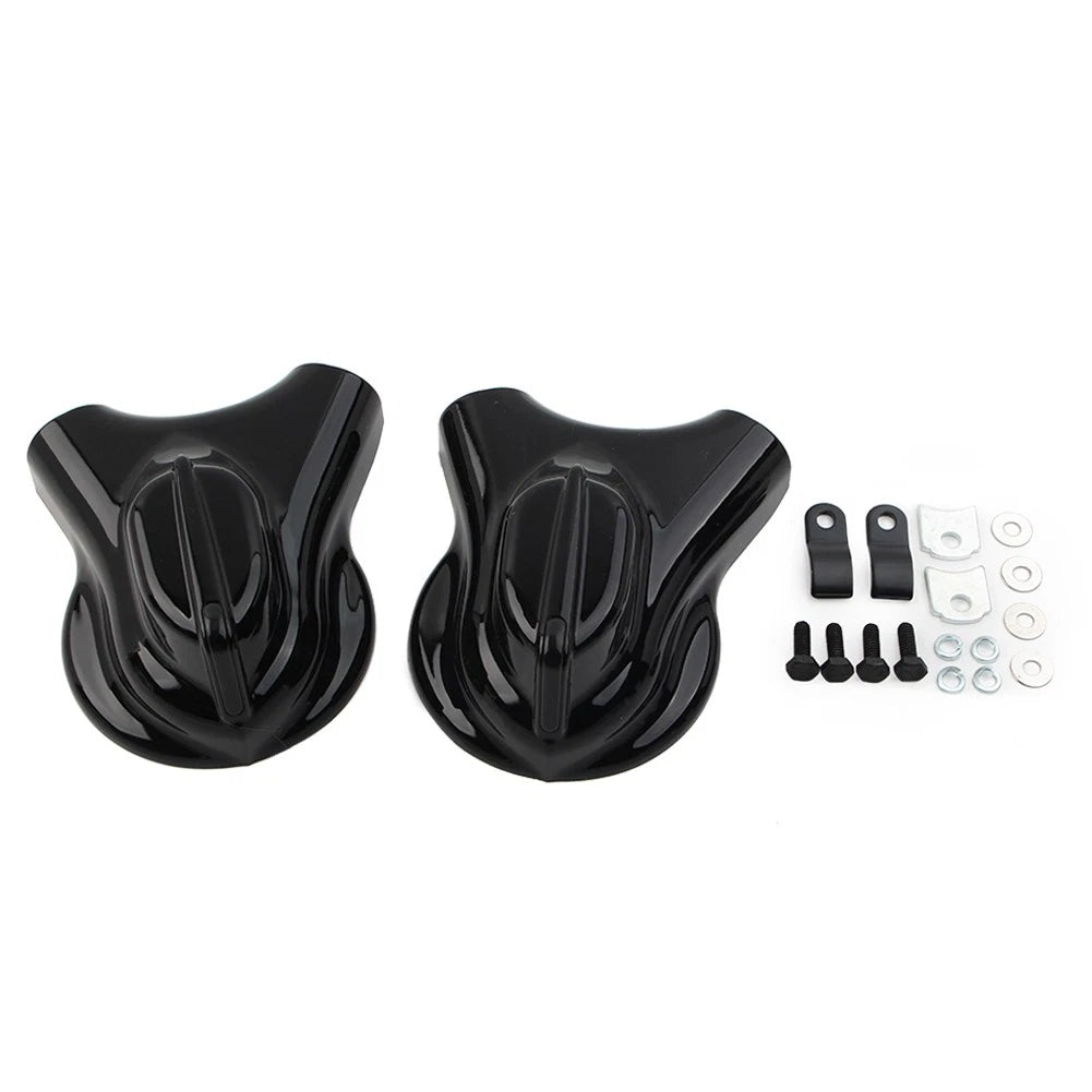 Black Rear Swingarm Axle Covers for Harley Heritage Softail (2008-2017)
