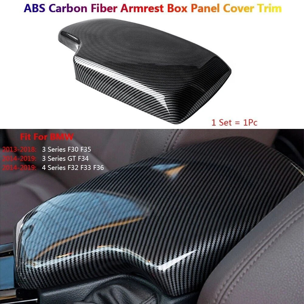 Carbon Fiber Armrest Box Panel Cover Trim for BMW 3 Series (2012–2020)