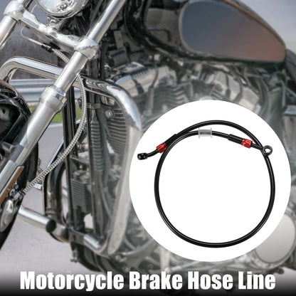 1 Set Motorcycle Hydraulic Brake Line Oil Hose Pipe 80cm Black Red