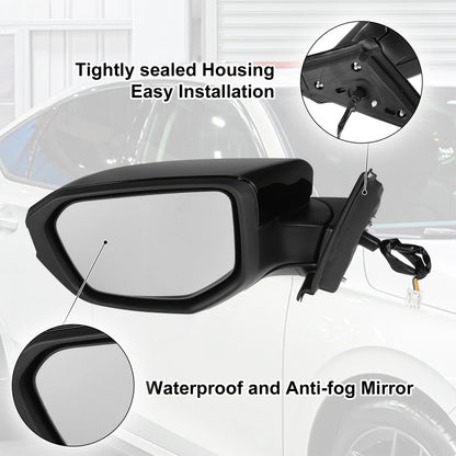 3 Pin Left Side Door Mirror Assembly Black for Honda Civic (2016-2021)