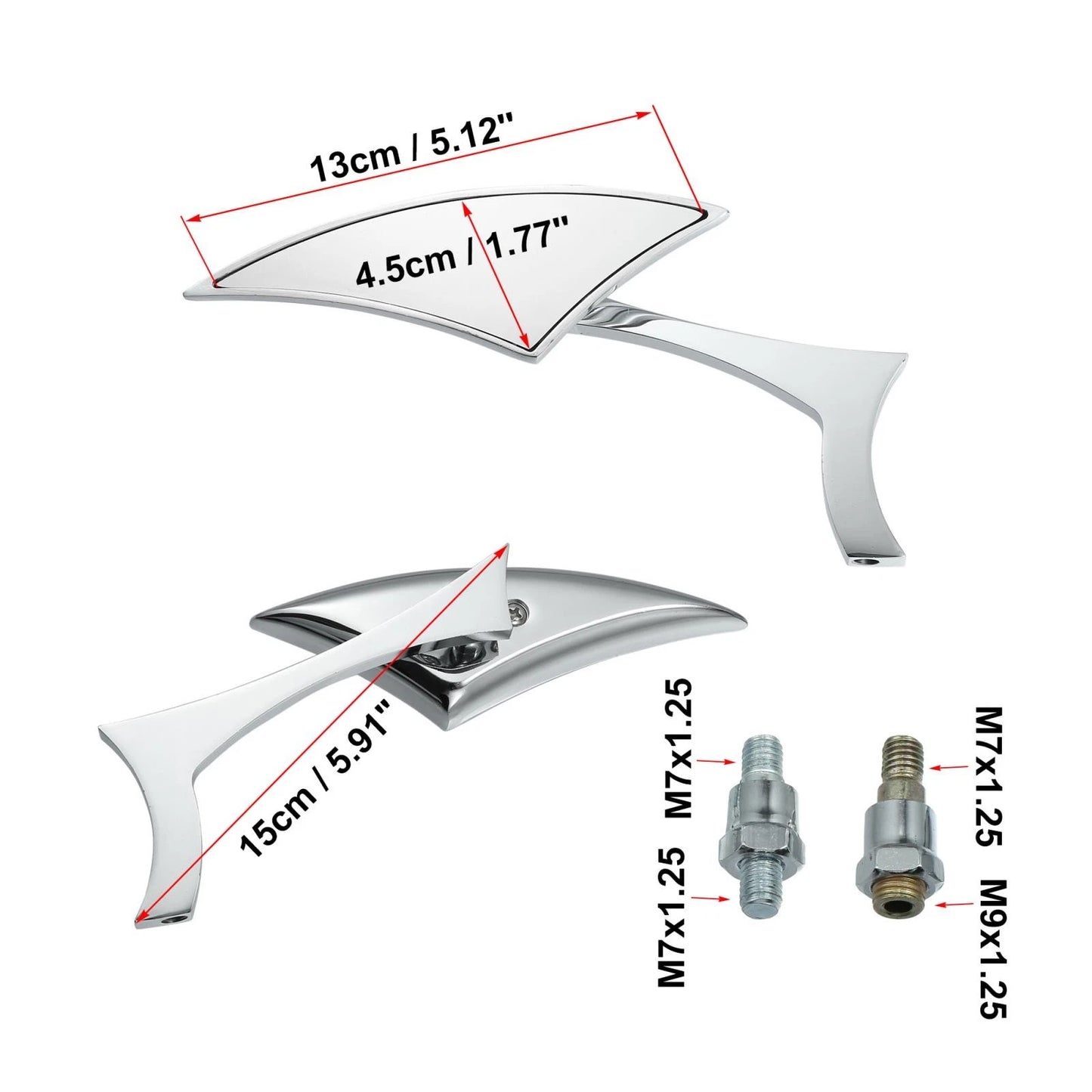 Pair / 8mm 10mm / Rear View Side Mirrors for Harley Davidson (1982–2020)