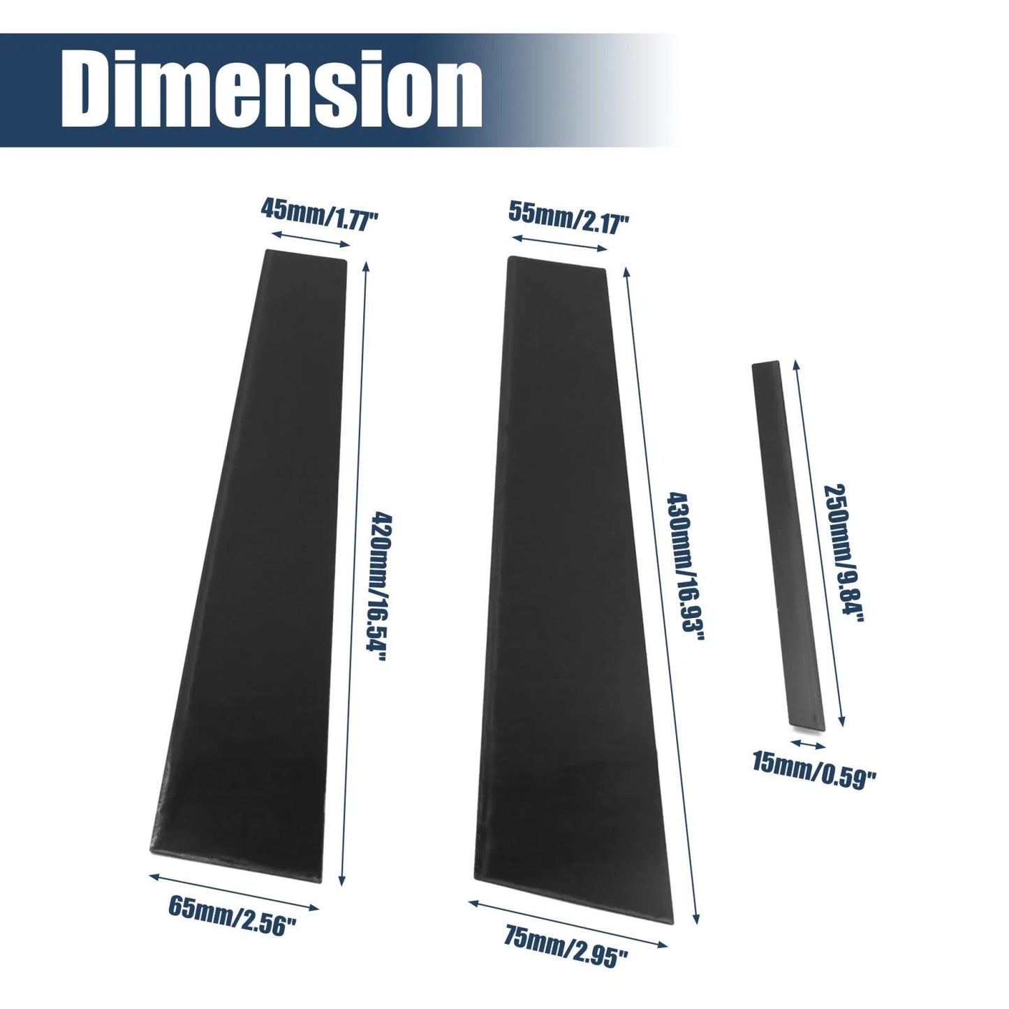 6 x Door Window Pillar Post Protector Covers for Honda Civic (2006-2011)