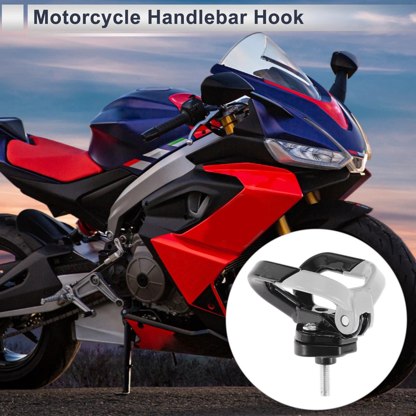Butterfly-type Double Hooks Motorcycle Hanging Hook Black White for Make Model