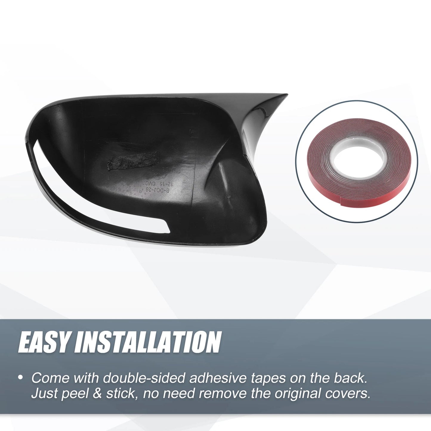 Rearview Mirror Cover Overlay Gloss Black for Honda Civic (2012-2015)