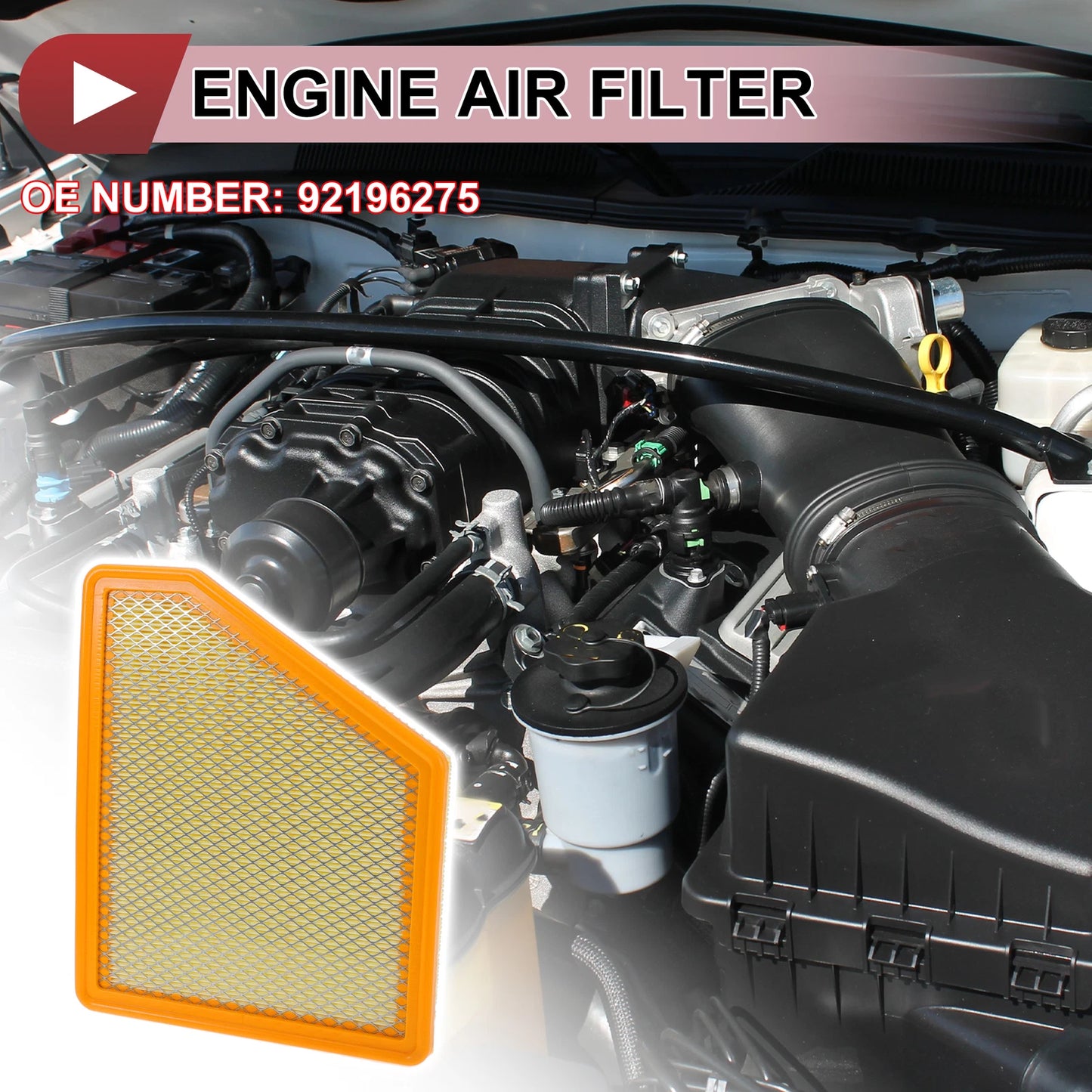 1 Pcs Car Engine Air Filter for Chevrolet Camaro 3.6L 6.2L (2010 - 2015)