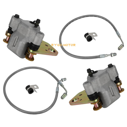 Front Brake Calipers w/Pads & Lines 2x4 4x4 for Polaris Magnum (2001–2004)