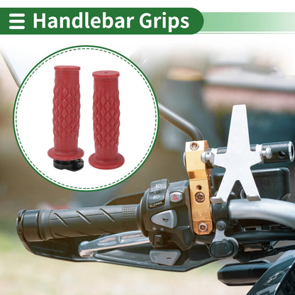 7/8" 22mm Hand Grips Cover for Motorcycle Dark Red Rhombus