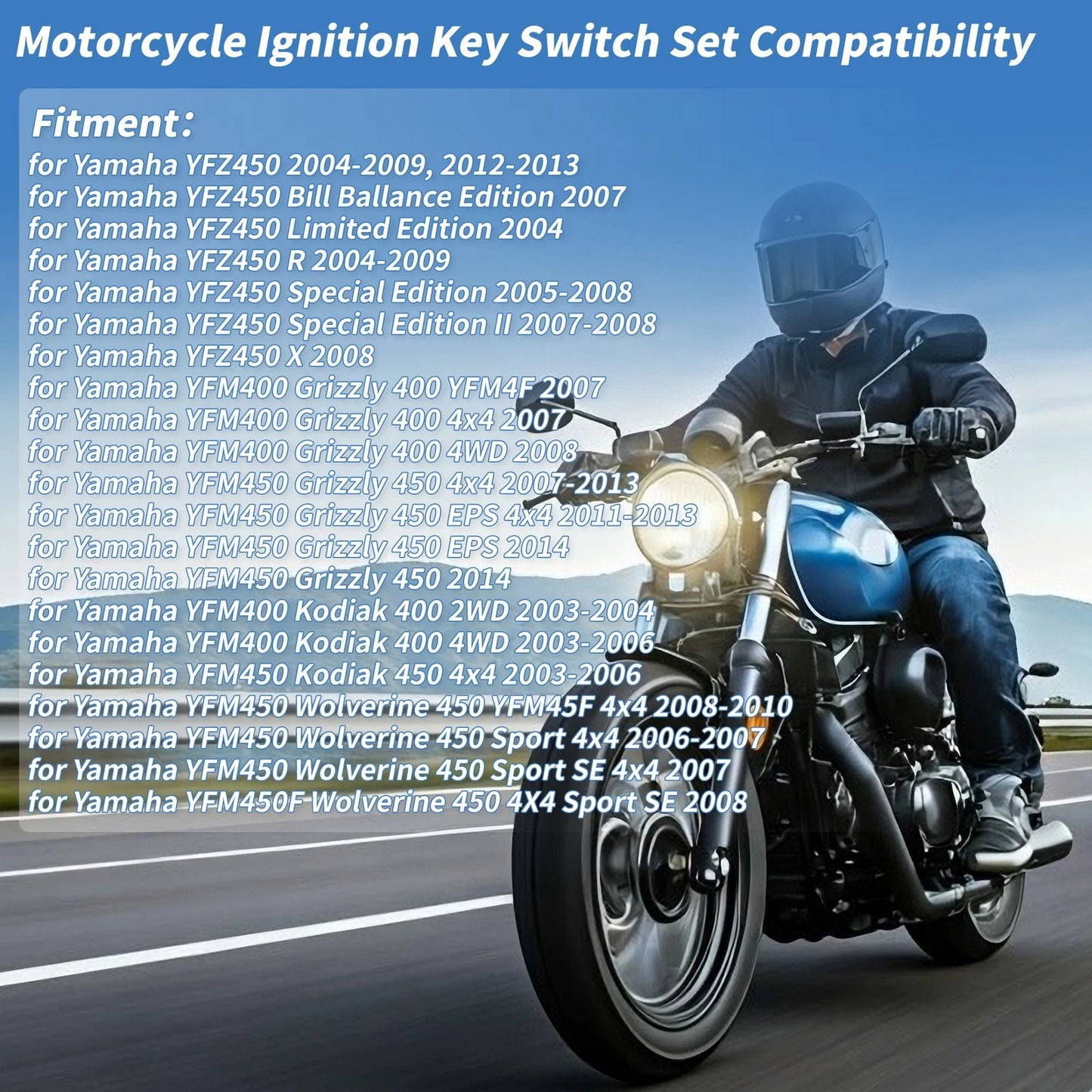 Ignition Key Switch for Yamaha YFZ450 (2004-2009, 2012-2013)