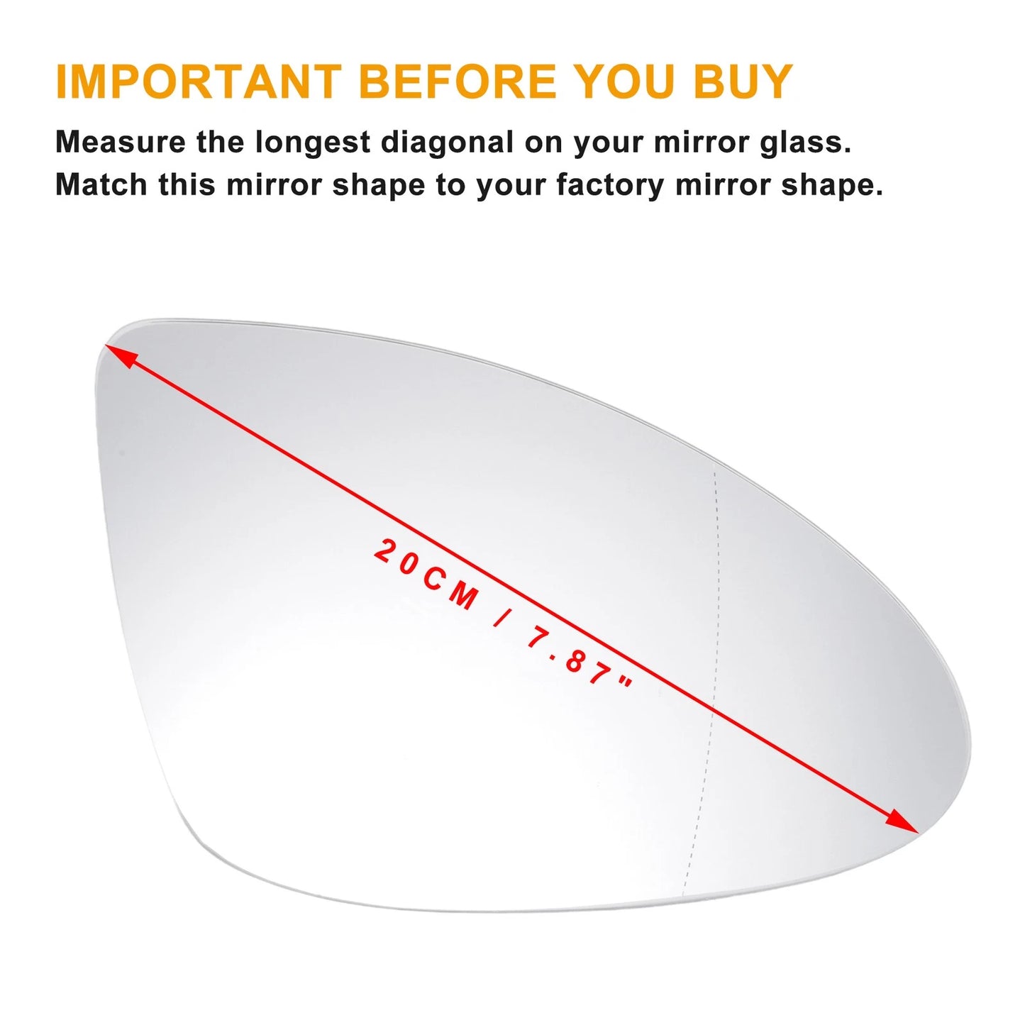 Car Mirror Glass w/ Back Heated for Porsche Cayenne (2011-2018)