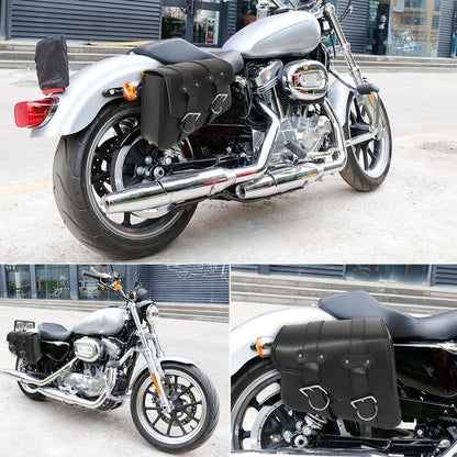 2 x Pair Saddlebag Pouch Waterproof Faux Leather for Universal Motorcycle