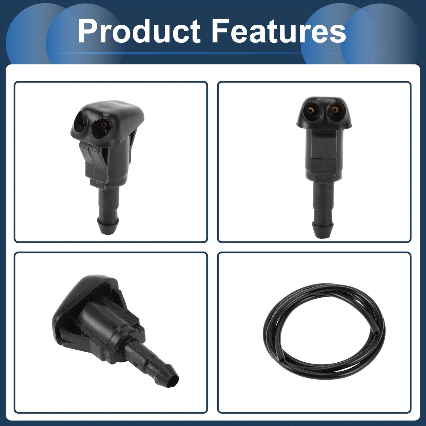 Windshield Washer Nozzle & Fluid Hose for Toyota (2005-2010) 1 Set