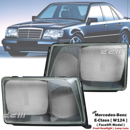 Front Headlight Glass Lens 2 x For Mercedes-Benz W124 E200 (1994-1996)