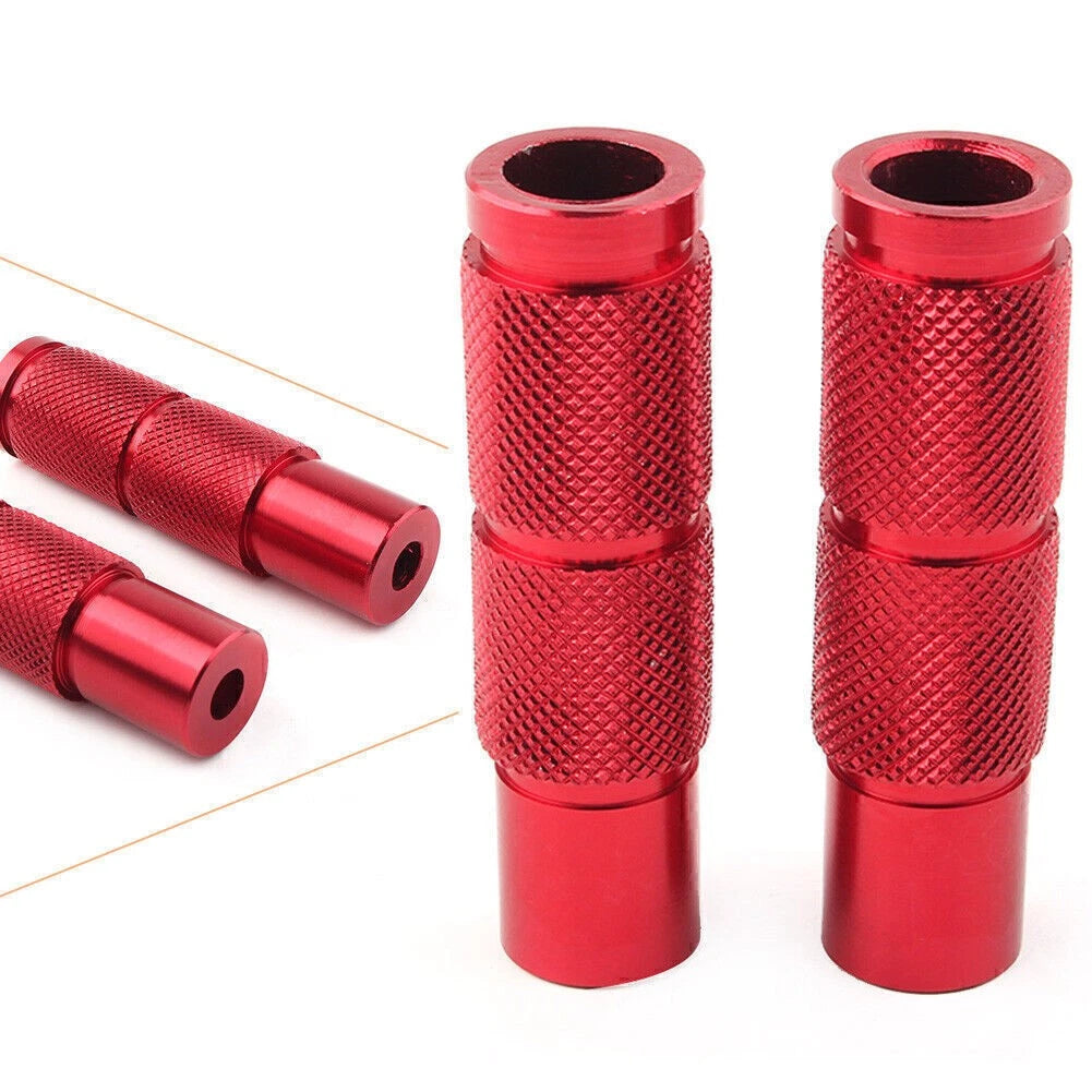 Universal Motorcycle Foot Pegs for Racing Bikes - Red