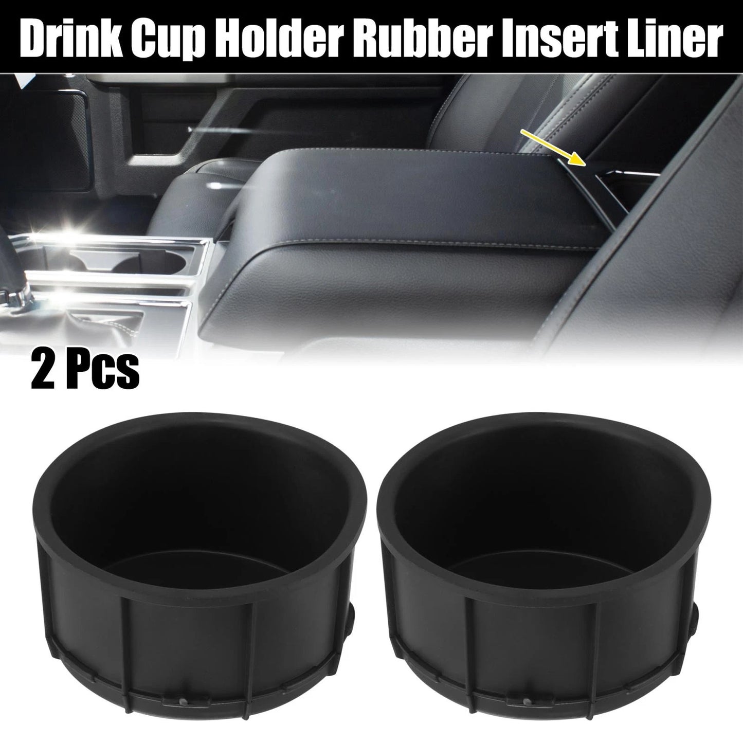 2 x Rear Console Drink Cup Holders for Ford F-150 (2009-2014)