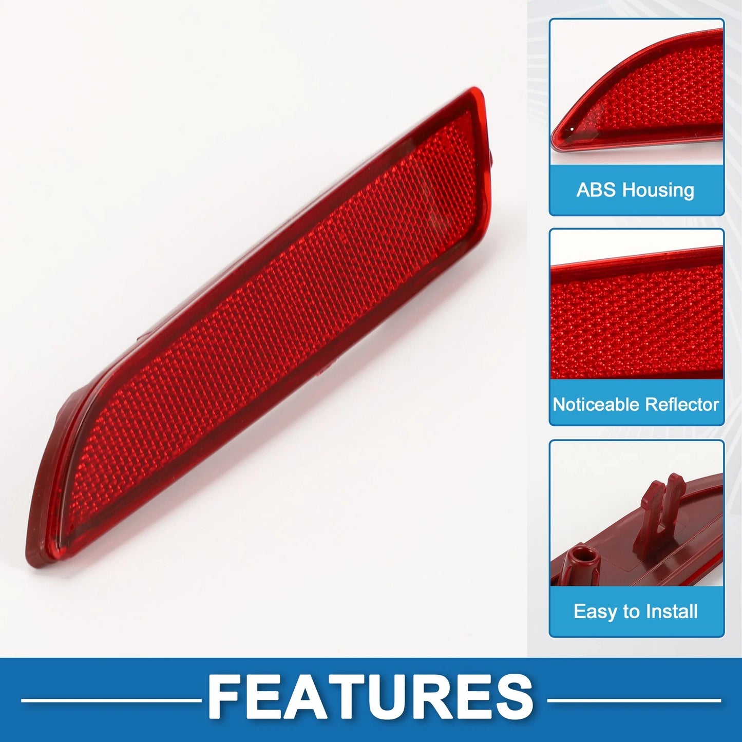 Rear Left Bumper Reflector for Kia Rio Hatchback (2018-2023) Red