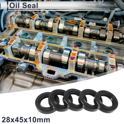 Oil Seal 28x45x10mm Nitrile Rubber Rotary Shaft Seal 5 Pcs for Make Model