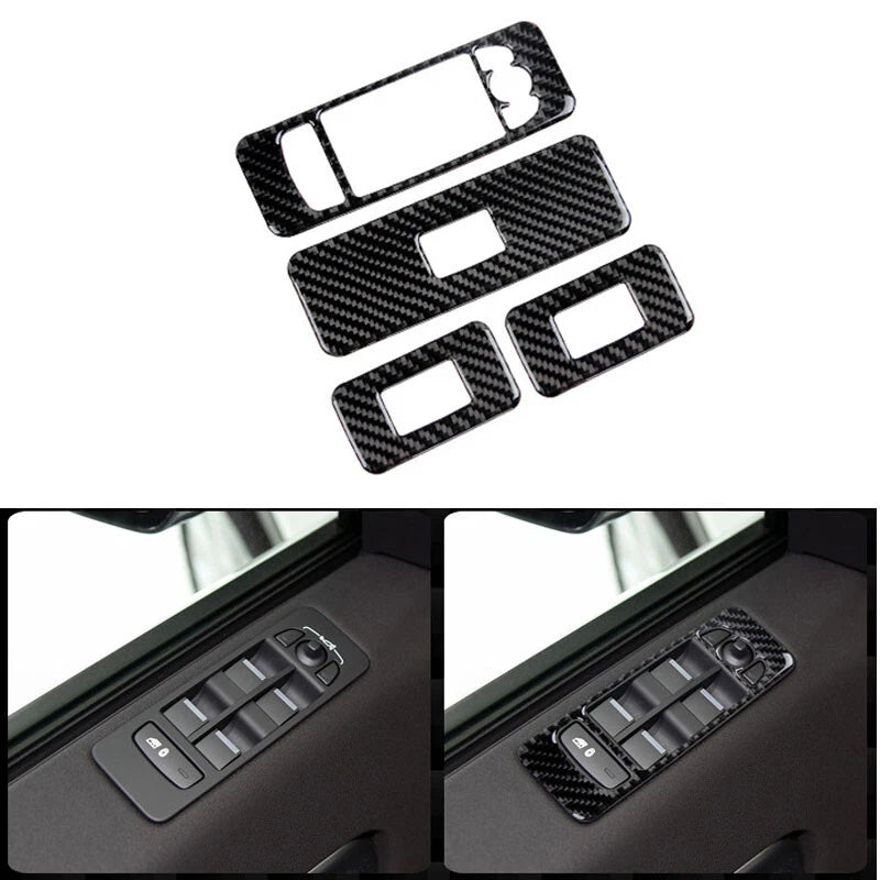 Carbon Fiber Door Window Switch Cover Trim For Land Rover Discovery Sport 2015+