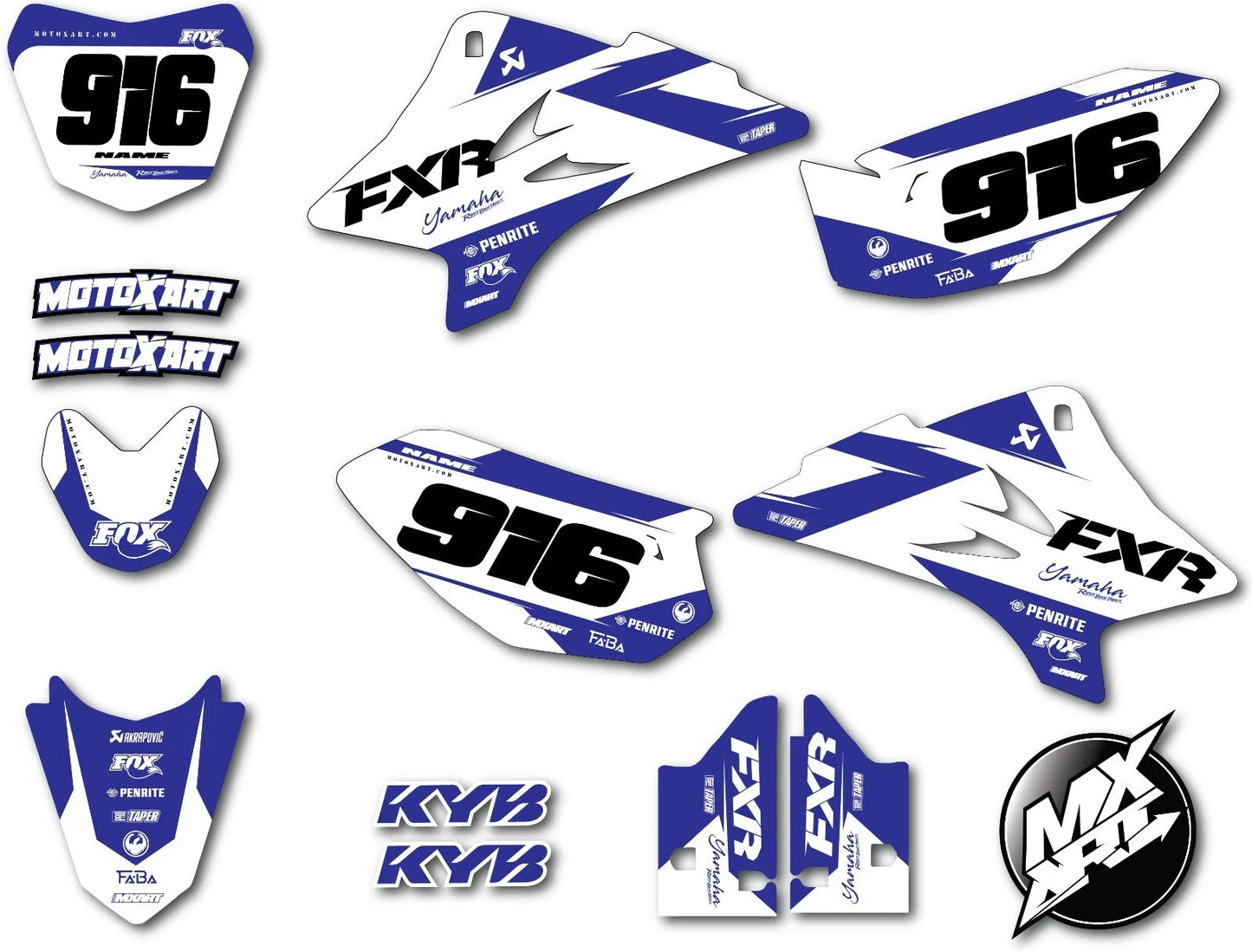 Custom Graphics Kit for Yamaha TTR 50 (2006-2023) BURN BLUE STYLE Stickers